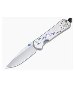 Chris Reeve Small Sebenza 31 Folder Unique Graphic Handle Blue Double Lugs Satin MagnaCut Drop Point S31-1400-025 - CRK-S31-1400-025 1