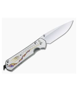 Chris Reeve Small Sebenza 31 Left Handed S45VN Unique Graphic Titanium Folding Knife 001 - CRK-S31-1401-001 1