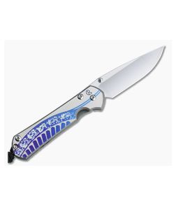 Chris Reeve Small Sebenza 31 Left Handed S45VN Unique Graphic Titanium Folding Knife 002 - CRK-S31-1401-002 1
