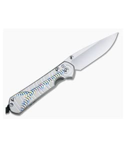 Chris Reeve Small Sebenza 31 Left Handed S45VN Unique Graphic Titanium Folding Knife 003 - CRK-S31-1401-003 1