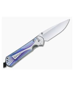 Chris Reeve Small Sebenza 31 Left Handed S45VN Unique Graphic Titanium Folding Knife - CRK-S31-1401 1