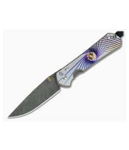 Chris Reeve Small Sebenza 31 Unique Graphic Boomerang Damascus Folder - CRK-S31-1402 1