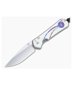 Chris Reeve Small Sebenza 31 S45VN Unique Graphic Triple Mosaic Opal Titanium Folding Knife 006 - CRK-S31-1408-006 1