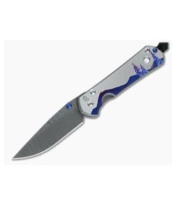 Chris Reeve Small Sebenza 31 Unique Graphic Night Sky w/ MOP Cabochon Ladder Damascus Drop Point - CRK-S31-1412 1