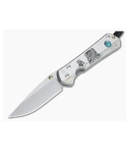 Chris Reeve Small Sebenza 31 CGG Lunar Landing w/ Chrysocolla Cabochon Drop Point S31-1504 - CRK-S31-1504 1