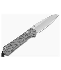 Chris Reeve Small Sebenza 31 Left Hand Insingo Forever Flag Glass Blasted Titanium MagnaCut Folding Knife (2.94" Blade) S31-1509 - CRK-S31-1509 1