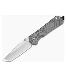 Chris Reeve Small Sebenza 31 Tanto Forever Flag Glass Blasted Titanium MagnaCut MIM Clip Frame Lock Knife (2.94" Blade) S31-1510-227 - CRK-S31-1510-227 1