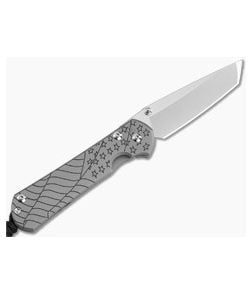 Chris Reeve Small Sebenza 31 Left Hand Tanto Forever Flag Glass Blasted Titanium MagnaCut Folding Knife (2.94" Blade) S31-1511 - CRK-S31-1511 1