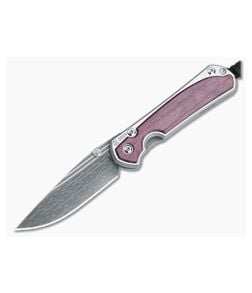 Chris Reeve Small Sebenza 31 Damascus 2024 Annual Purple Heart Wood - CRK-S31-1744 1