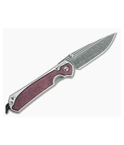 Chris Reeve Small Sebenza 31 Left Hand Damascus 2024 Annual Purple Heart Wood - CRK-S31-1745 1