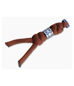 Chris Reeve Small Sebenza 31 Lanyard Rust with Blue Dot Bead - CRK-S31-7057 1