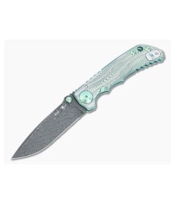 Spartan Harsey Folder Damascus Special Edition Green/Satin Sound Wave SF5-089 - SB-SF5-089 1