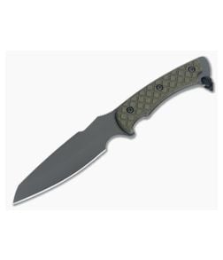 Spartan Hybris Green Micarta Fixed Black MOLLE Sheath - SB-42BKGRNLBK 1