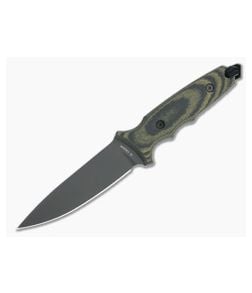 Spartan Harsey TT Tactical Trout Black S45VN Camo Linen Micarta Fixed Blade 43BKCMKYBK - SB-43BKCMKYBK 1