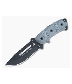 TOPS Knives Steel Eagle 105E Black Linen Micarta Handles Traction Coated 1095 Hunter's Point Blade - TP-105E 1