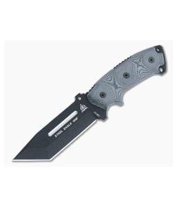 TOPS Knives Steel Eagle 105F Black Linen Micarta Handles Traction Coated 1095 Tanto Point Blade - TP-105F 1