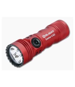 Olight Seeker 4 Mini Red Rechargeable 1200 Lumens Cool White and UV LED Flashlight - OL-SEEKER-4-MINI-RED 1