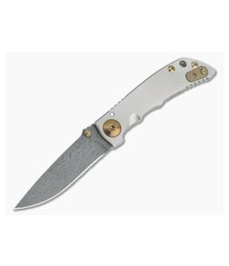 Spartan Blades Harsey Folder 3.25 Nichols Damascus Bronze Hardware Titanium Folder 06 - SB-SF10-06 1