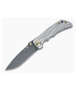 Spartan Harsey Folder Sound Wave Titanium Bronze Accents Special Edition w/ Nichols Damascus 045 - SB-SF5-045 1