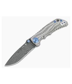 Spartan Harsey Folder Special Edition Sound Wave Nichols Damascus Blue Hardware Folder 071 - SB-SF5-071 1