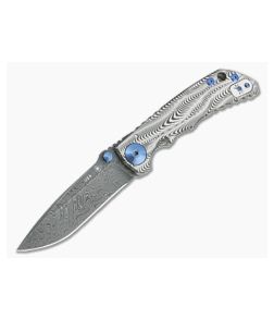Spartan Harsey Folder Special Edition Sound Wave Nichols Damascus Blue Hardware Folder 072 - SB-SF5-072 1