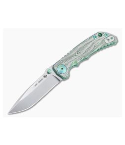 Spartan Harsey Folder Special Edition Green Sound Wave Stonewashed S45VN Folder 073 - SB-SF5-073 1