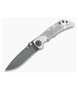 Spartan Harsey Folder Special Edition Black and Satin Saint Michael Nichols Damascus Folder 083 - SB-SF5-083 1