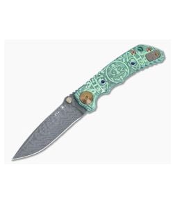Spartan Harsey Folder Damascus Special Edition Green Mayan SB-SF5-097 - SB-SF5-097 1