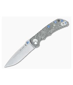 Spartan Harsey Folder Special Edition Paisley Blue Stonewash S35VN - SB-5PAISLEY-BL 1