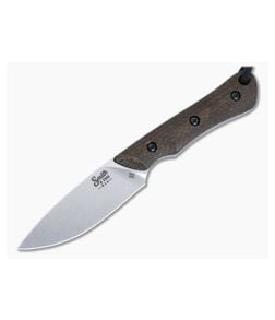 Smith & Sons Brave Fixed Blade Burlap Micarta Handle Stonewashed D2 Drop Point SM12101 - SS-SM12101 1