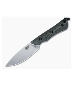 Smith & Sons Brave Fixed Blade OD Green/Black Micarta Handle Stonewashed D2 Drop Point SM12124 - SS-SM12124 1