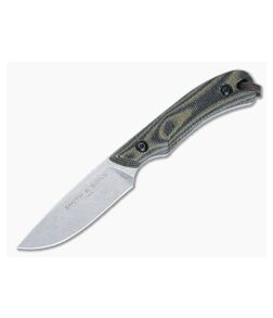 Smith & Sons Axiom V2 Fixed Blade Camo Canvas Micarta Handle Stonewashed AEB-L Drop Point Blade SM18524 - SS-SM18524 1