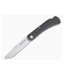 Smith & Sons Mudbug Back Lock Tobacco Brown Burlap Micarta Stonewashed D2 Drop Point SMLB2-105B - SS-SMLB2-105B 1