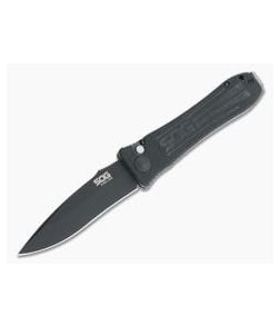 SOG STRAT OPS Black Cerakote Plain S35VN Micarta USA Button Lock Automatic SO1001-BX - SOG-SO1001-BX 1