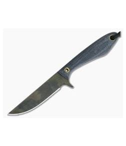 Smith & Sons Spur Original Patina 1095 Shadetree Denim Canvas Micarta EDC Fixed Blade 01 - SS-SPUR-DE-OP-01 1