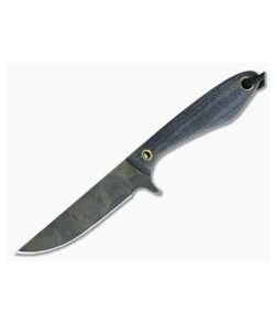 Smith & Sons Spur Original Patina 1095 Shadetree Denim Canvas Micarta EDC Fixed Blade - SS-SPUR-DE-OP 1