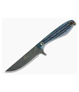 Smith & Sons Spur Original Patina 1095 Blue Jigged Bone EDC Fixed Blade - SS-SPUR-JB-BL-OP 1