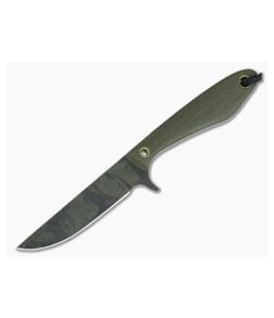 Smith & Sons Spur Original Patina 1095 OD Green Canvas Micarta EDC Fixed Blade - SS-SPUR-OD-OP 1