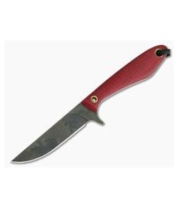 Smith & Sons Spur Original Patina 1095 Ruby Shadetree Burlap Micarta EDC Fixed Blade 02 - SS-SPUR-RU-OP-02 1