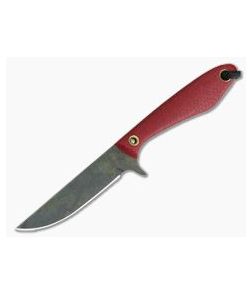 Smith & Sons Spur Original Patina 1095 Ruby Shadetree Burlap Micarta EDC Fixed Blade 04 - SS-SPUR-RU-OP-04 1