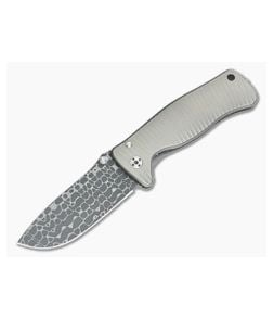 LionSteel SR2 Mini Nichols Lizard Damascus Titanium Handle - LS-SR2-DL-G 1