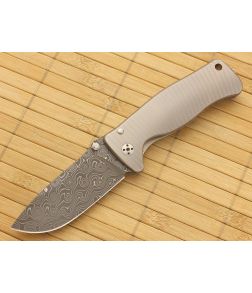 LionSteel SR2 Mini Nichols Raindrop Damascus Titanium Handle - LS-SR2-DR-G 1
