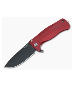 LionSteel SR-22 Mini Aluminum Red Integral Flipper Black Sleipner SR22A RB - LS-SR22A-RB 1