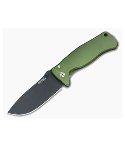 LionSteel SR-2 Mini Integral Folder Green Aluminum Black Blade - LS-SR2A-GB 1