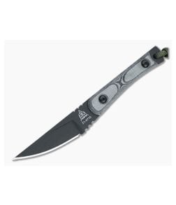 TOPS Knives Street Scalpel Black 1095 Linen Micarta EDC Fixed Blade SSS07 - TP-SSS07 1
