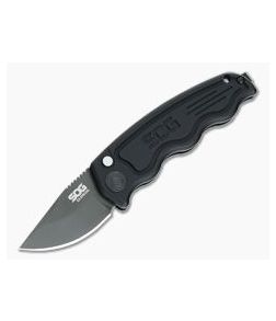 SOG SOG-TAC California Special Black Plain AUS-8 Aluminum Button Lock Automatic ST-14 - SOG-ST-14 1
