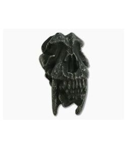 Schmuckatelli Sabretooth Skull Bead Black Oxidized Pewter - ST-STB 1