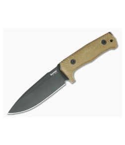 LionSteel T5 Black PVD Natural Canvas Micarta - LS-T5-B-CVN 1