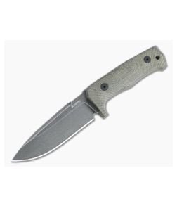 LionSteel T5 Black PVD Niolox Green Monolithic Micarta Fixed Blade - LS-T5-B-CVG 1