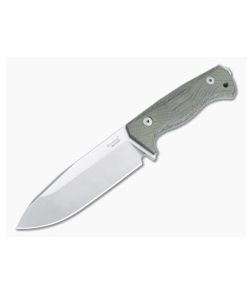 LionSteel T6 Fixed Blade Monolithic Green Micarta Handle Satin CPM-3V Drop Point - LS-T6-3V-CVG 1